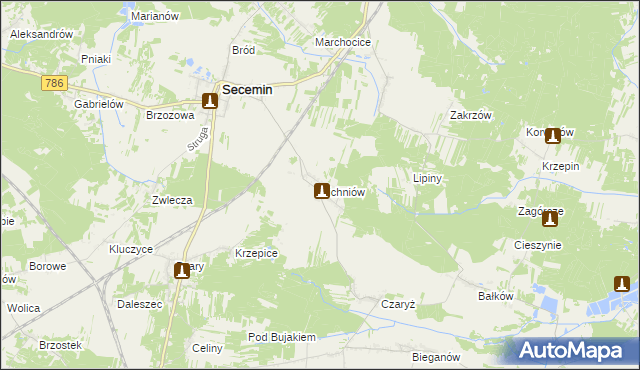 mapa Bichniów, Bichniów na mapie Targeo