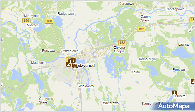 mapa Bielsko gmina Międzychód, Bielsko gmina Międzychód na mapie Targeo