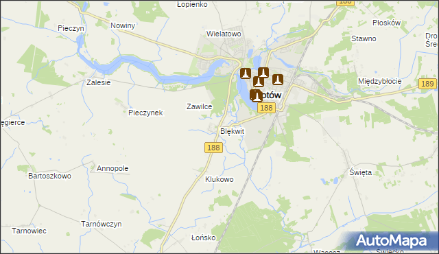 mapa Blękwit, Blękwit na mapie Targeo