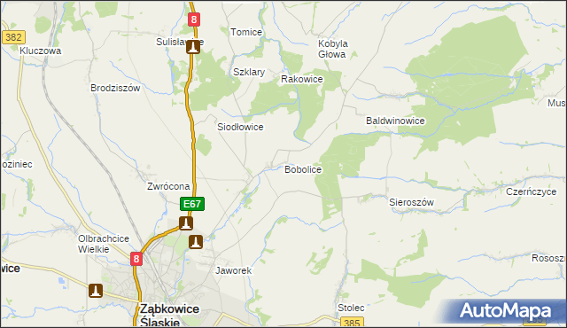 mapa Bobolice gmina Ząbkowice Śląskie, Bobolice gmina Ząbkowice Śląskie na mapie Targeo