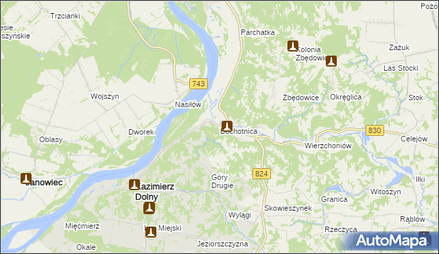 mapa Bochotnica, Bochotnica na mapie Targeo