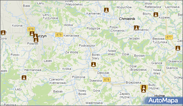 mapa Borek Stary, Borek Stary na mapie Targeo