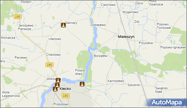 mapa Borzątew, Borzątew na mapie Targeo