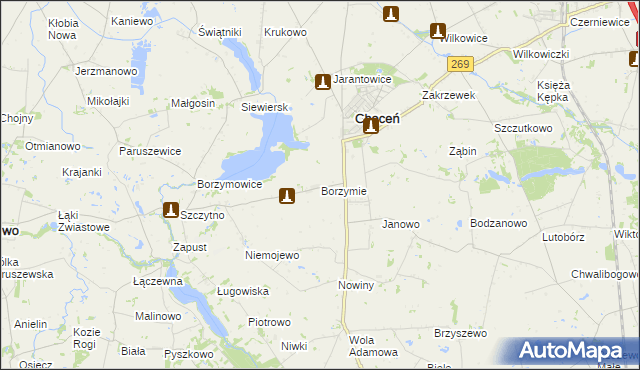 mapa Borzymie, Borzymie na mapie Targeo