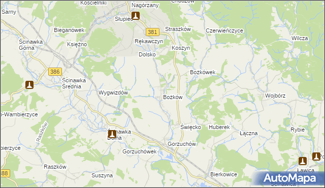 mapa Bożków, Bożków na mapie Targeo
