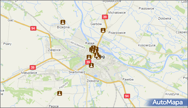 mapa Brzeg, Brzeg na mapie Targeo