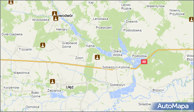 mapa Brzozowa gmina Ułęż, Brzozowa gmina Ułęż na mapie Targeo