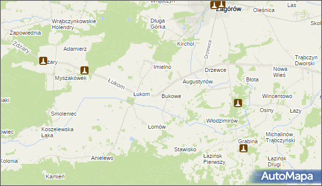 mapa Bukowe, Bukowe na mapie Targeo