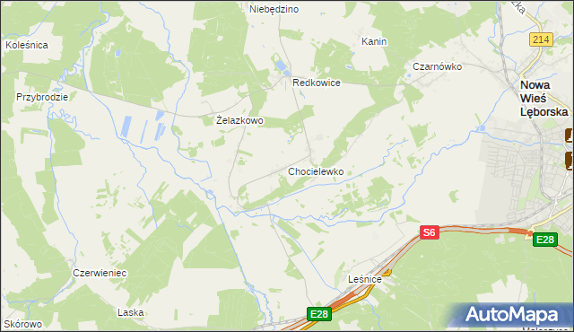 mapa Chocielewko, Chocielewko na mapie Targeo