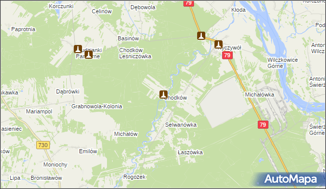 mapa Chodków, Chodków na mapie Targeo