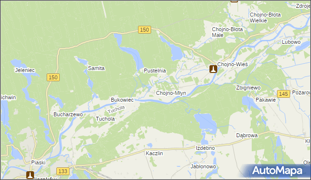 mapa Chojno-Młyn, Chojno-Młyn na mapie Targeo