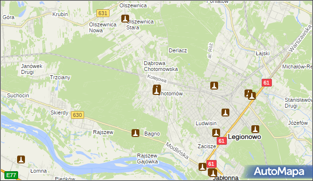 mapa Chotomów, Chotomów na mapie Targeo