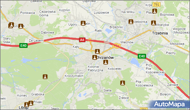 mapa Chrzanów, Chrzanów na mapie Targeo