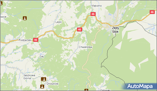 mapa Chwalisław, Chwalisław na mapie Targeo