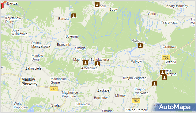 mapa Ciekoty, Ciekoty na mapie Targeo