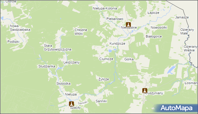 mapa Ciumicze, Ciumicze na mapie Targeo