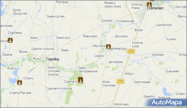 mapa Czajno, Czajno na mapie Targeo