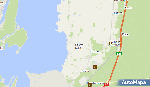 mapa Czarna Łąka, Czarna Łąka na mapie Targeo