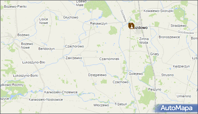 mapa Czarnominek, Czarnominek na mapie Targeo