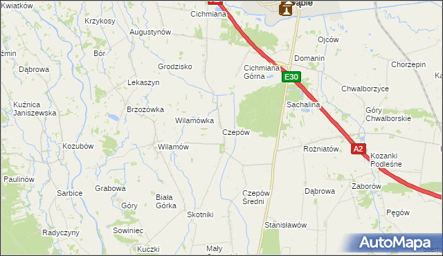 mapa Czepów, Czepów na mapie Targeo