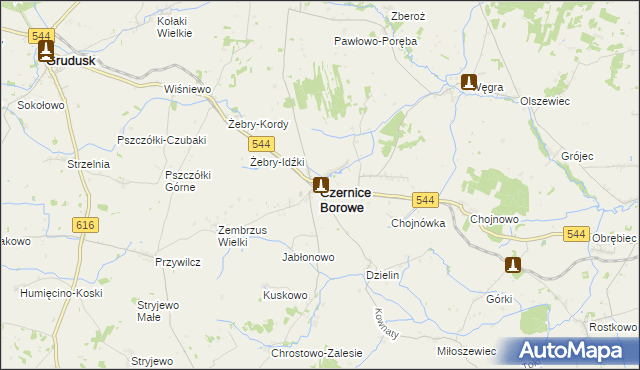 mapa Czernice Borowe, Czernice Borowe na mapie Targeo