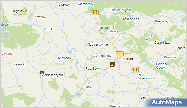 mapa Czołnochów, Czołnochów na mapie Targeo