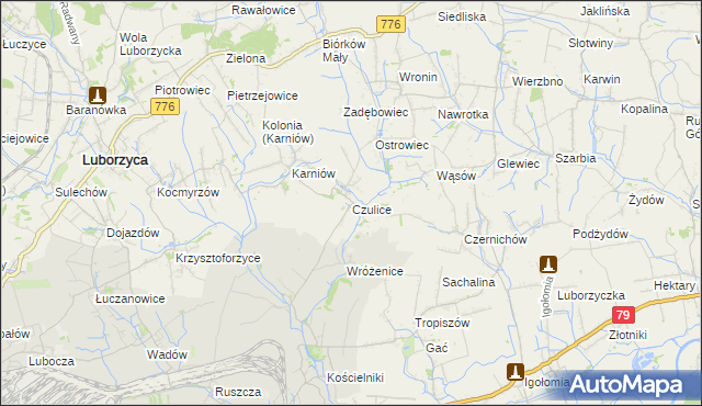 mapa Czulice, Czulice na mapie Targeo