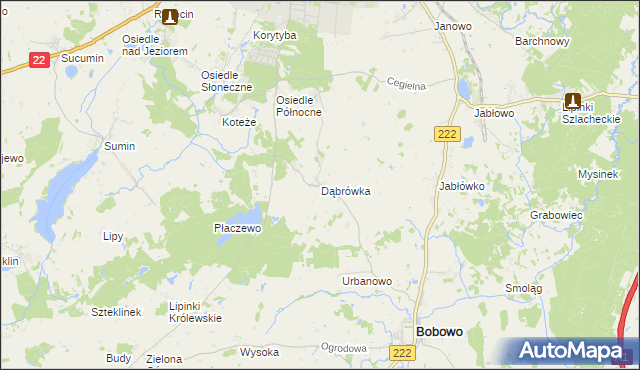 mapa Dąbrówka gmina Starogard Gdański, Dąbrówka gmina Starogard Gdański na mapie Targeo