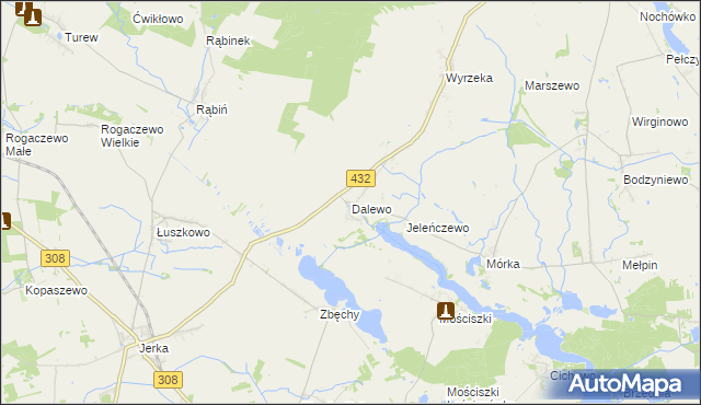 mapa Dalewo gmina Śrem, Dalewo gmina Śrem na mapie Targeo