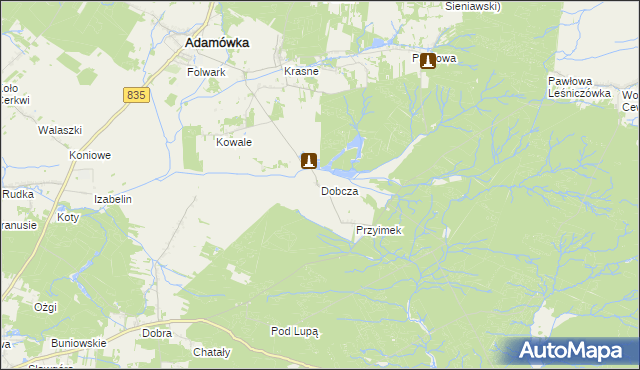 mapa Dobcza, Dobcza na mapie Targeo