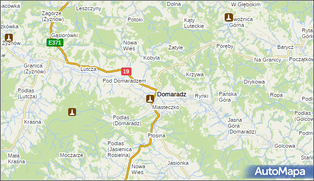 mapa Domaradz powiat brzozowski, Domaradz powiat brzozowski na mapie Targeo
