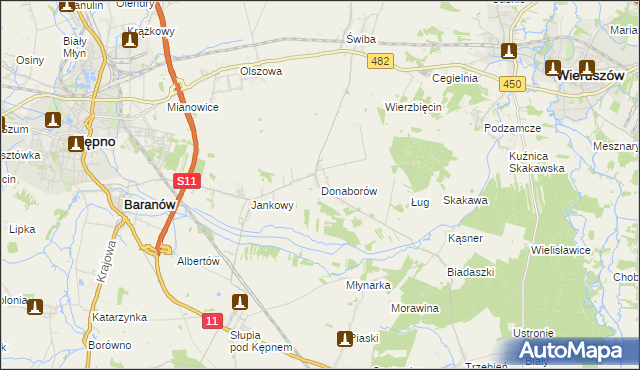 mapa Donaborów, Donaborów na mapie Targeo