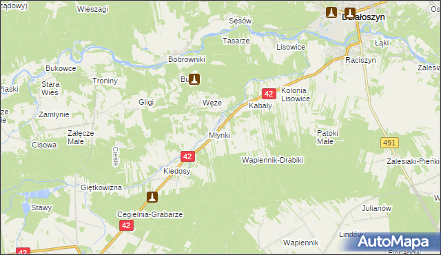 mapa Draby, Draby na mapie Targeo