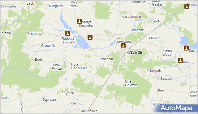 mapa Drożdżak, Drożdżak na mapie Targeo