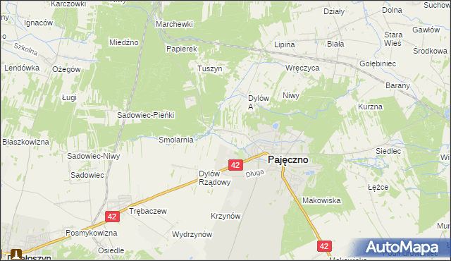 mapa Dylów Szlachecki, Dylów Szlachecki na mapie Targeo