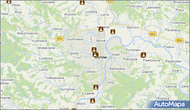 mapa Dynów, Dynów na mapie Targeo