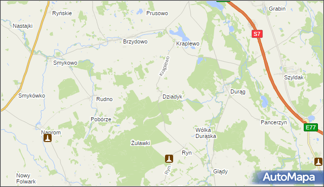 mapa Dziadyk, Dziadyk na mapie Targeo