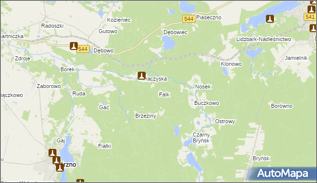 mapa Falk, Falk na mapie Targeo