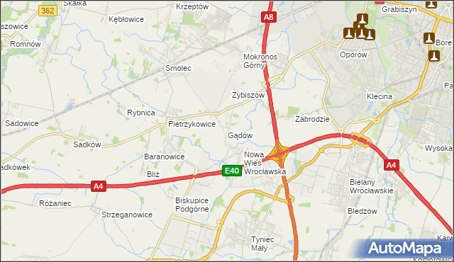 mapa Gądów, Gądów na mapie Targeo