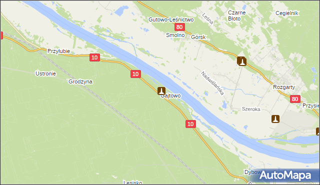 mapa Gajtowo, Gajtowo na mapie Targeo