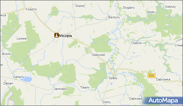 mapa Gładysze, Gładysze na mapie Targeo