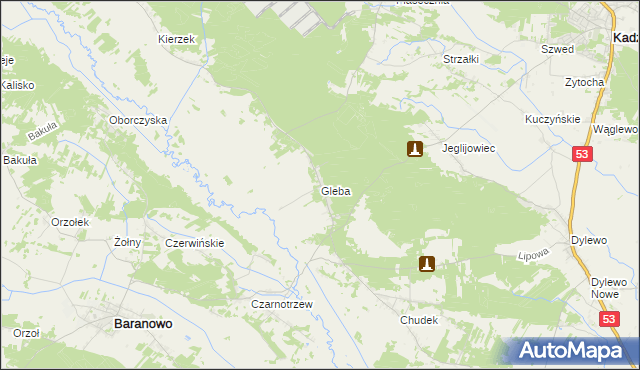 mapa Gleba, Gleba na mapie Targeo