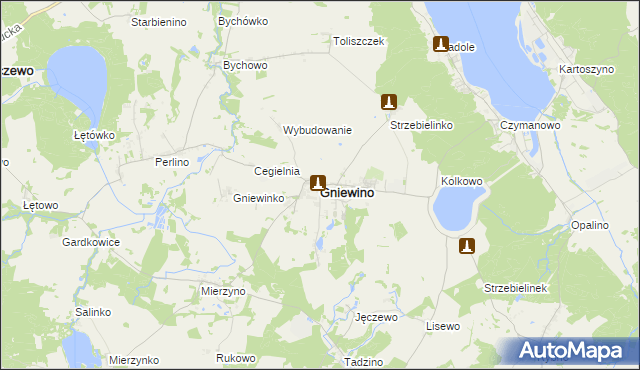 mapa Gniewino, Gniewino na mapie Targeo
