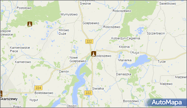 mapa Godziszewo gmina Skarszewy, Godziszewo gmina Skarszewy na mapie Targeo