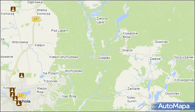 mapa Gołąbek gmina Cekcyn, Gołąbek gmina Cekcyn na mapie Targeo