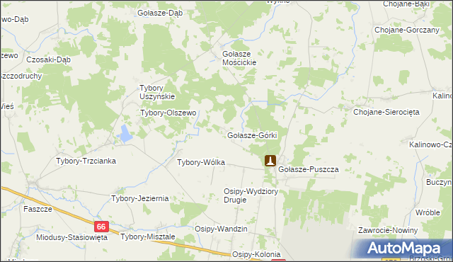mapa Gołasze-Górki, Gołasze-Górki na mapie Targeo