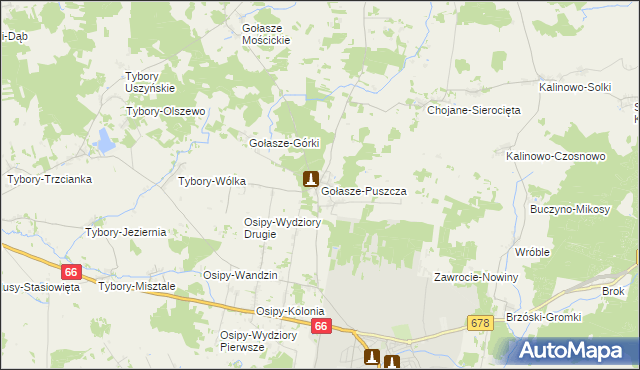 mapa Gołasze-Puszcza, Gołasze-Puszcza na mapie Targeo