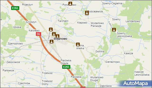 mapa Golina Wielka, Golina Wielka na mapie Targeo