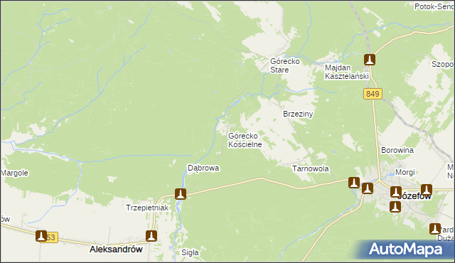 mapa Górecko Kościelne, Górecko Kościelne na mapie Targeo