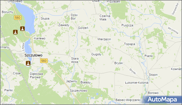 mapa Gugoły, Gugoły na mapie Targeo